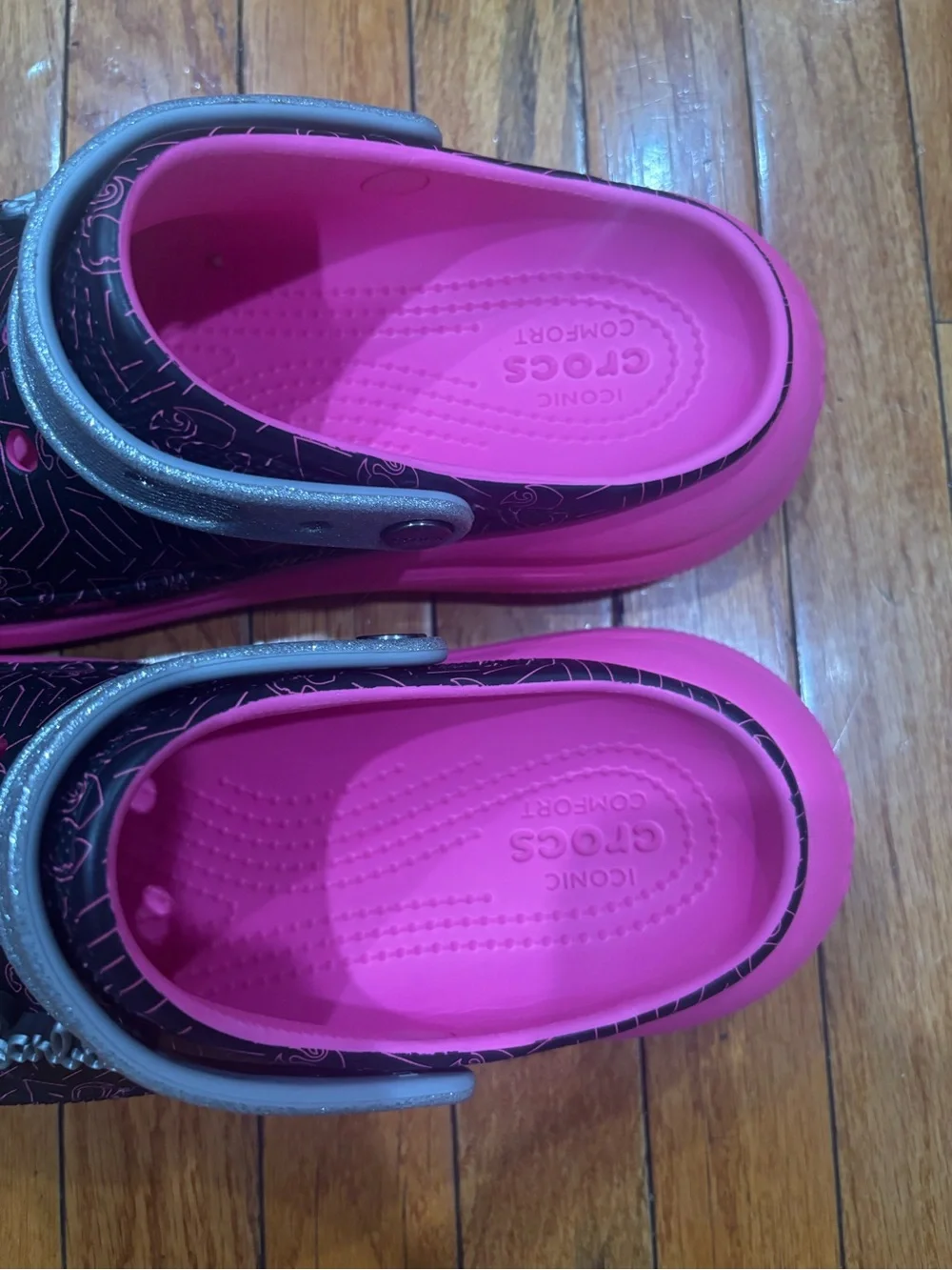 CROCS X BARBIE CRUSH CLOG SHOES Black The Movie M9/W11 EUC